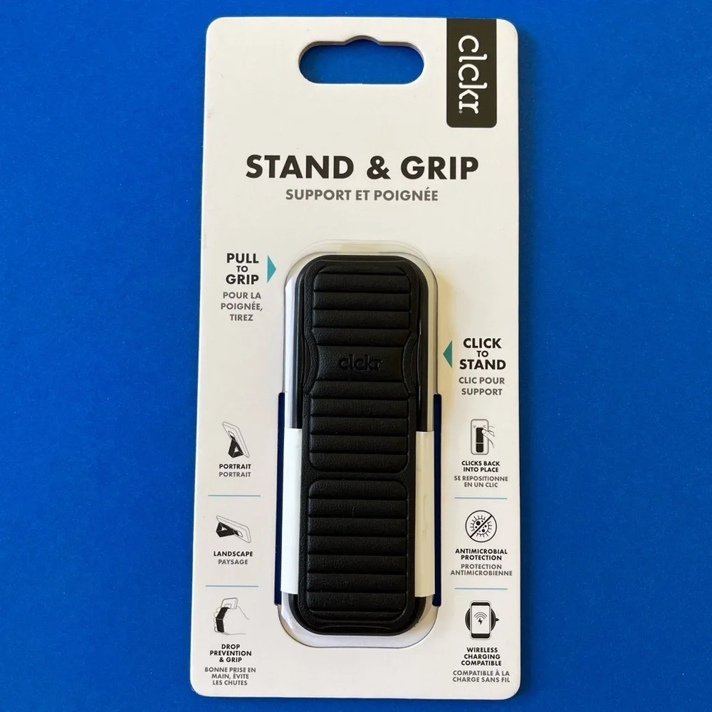 CLCKR Phone Grip & Stand - Black Stripe